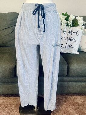 Papi Light Gray Lounge Pants with Navy Drawstring